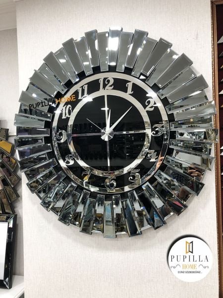 Güneş Model Aynalı Saat Füme Renk Türkçe Rakam