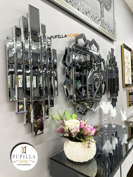 Yıldız Model Aynalı Saat Set Füme Renk