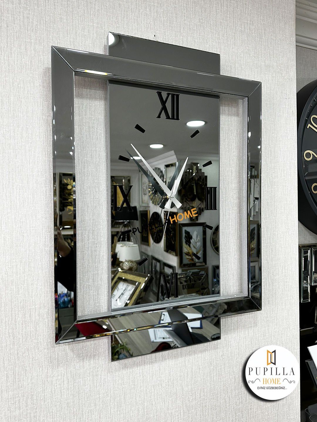 Lotus Füme Renk Aynalı Saat