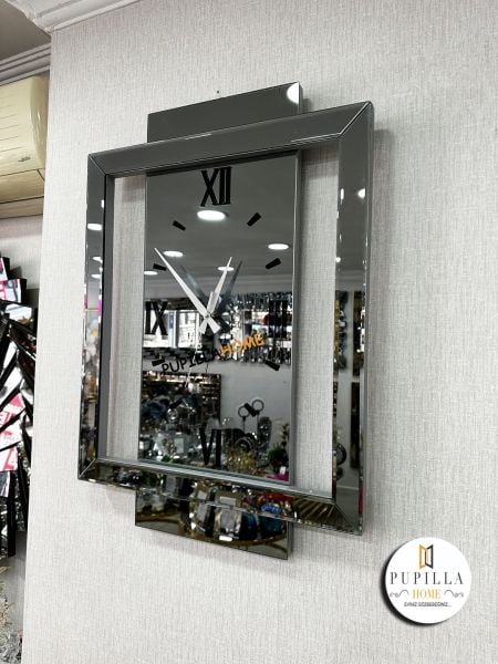 Lotus Füme Renk Aynalı Saat