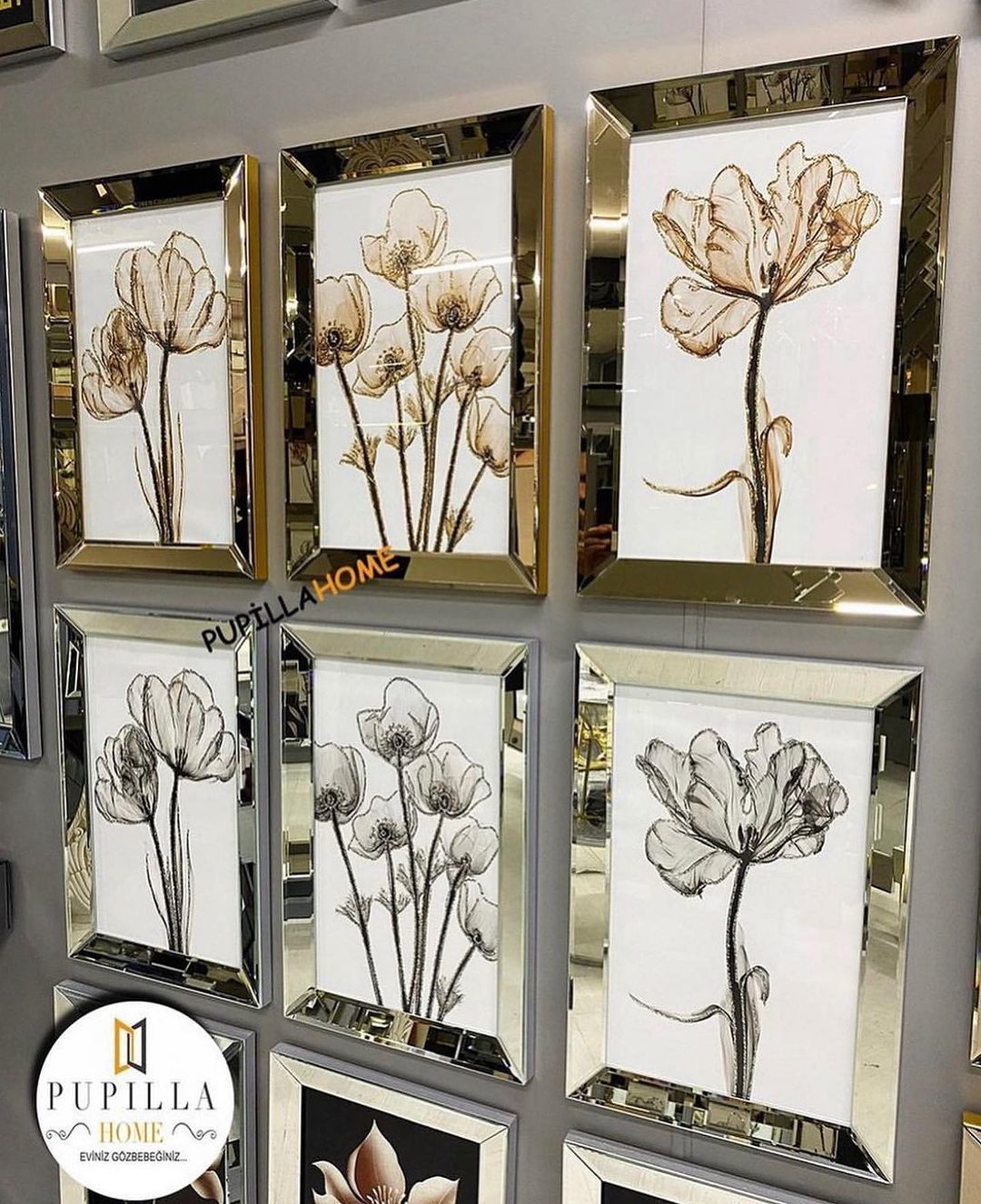 Bronz Renk Üçlü Gelincik Set