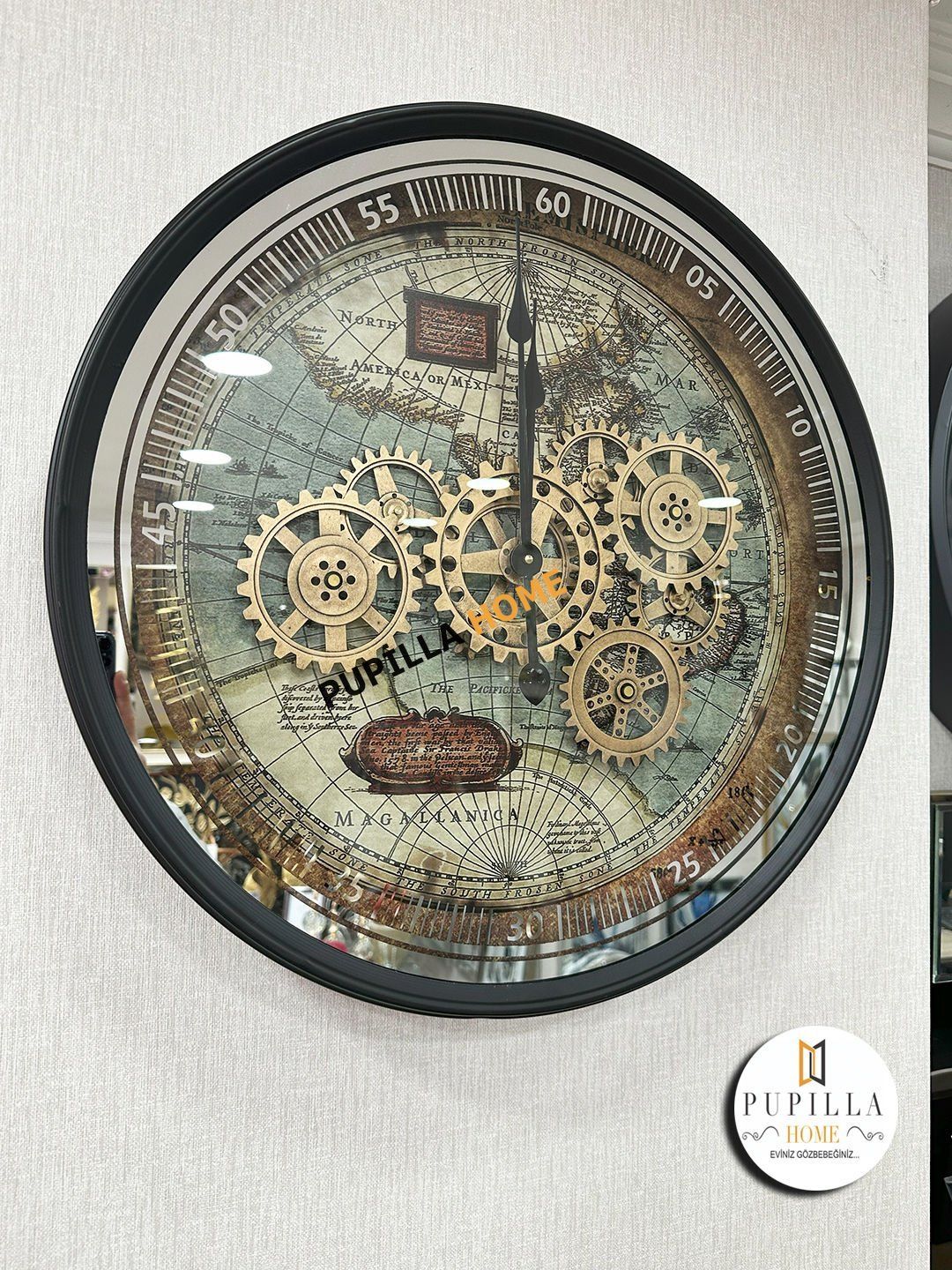 Metal Gövdeli Çarklı Duvar Saati