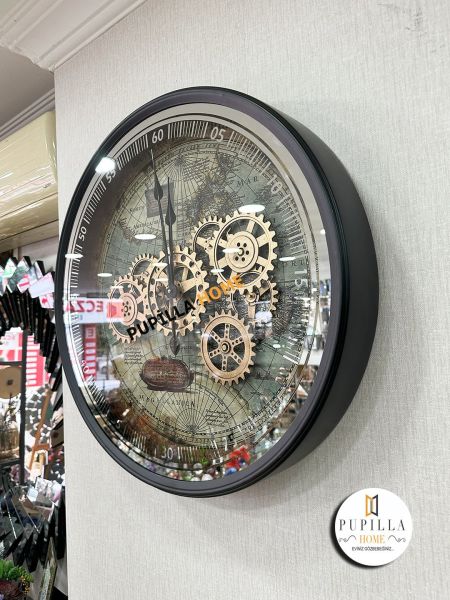 Metal Gövdeli Çarklı Duvar Saati