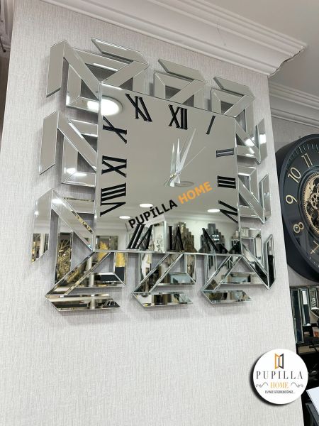 Aynalı Gümüş Renk Versace Saat