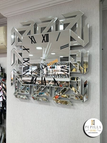 Aynalı Gümüş Renk Versace Saat