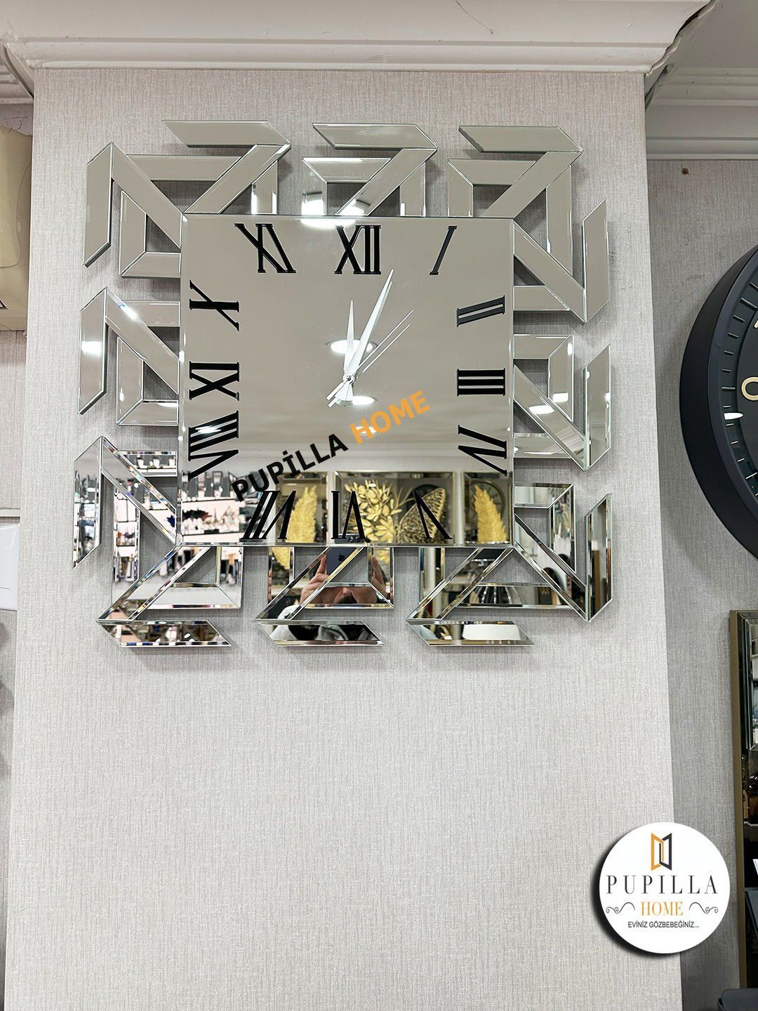 Aynalı Gümüş Renk Versace Saat