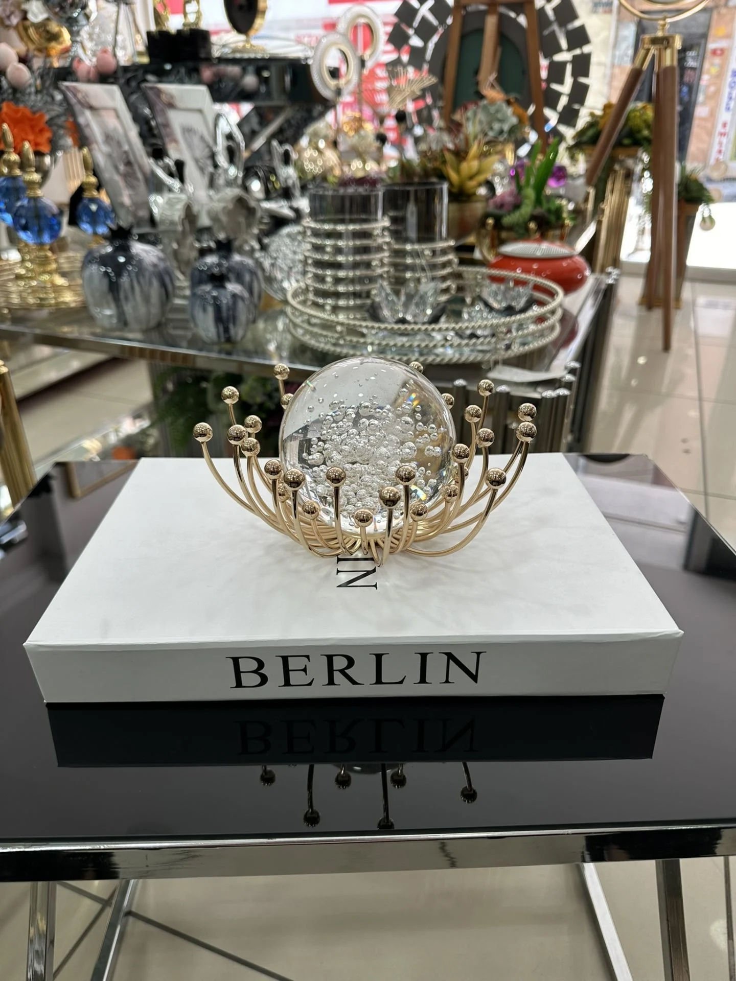 Ahtapot Model Kristal Aksesuar Gold