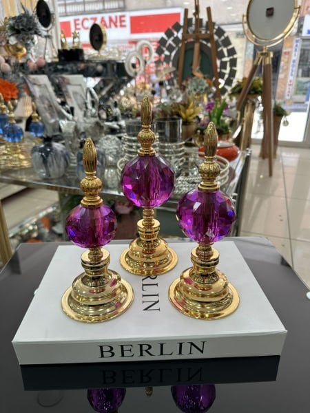 Üçlü Kristal Biblo Aksesuar Mor