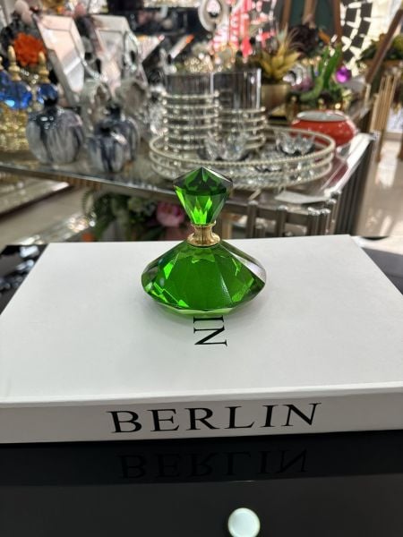Kristal Parfüm Şişesi Yeşil