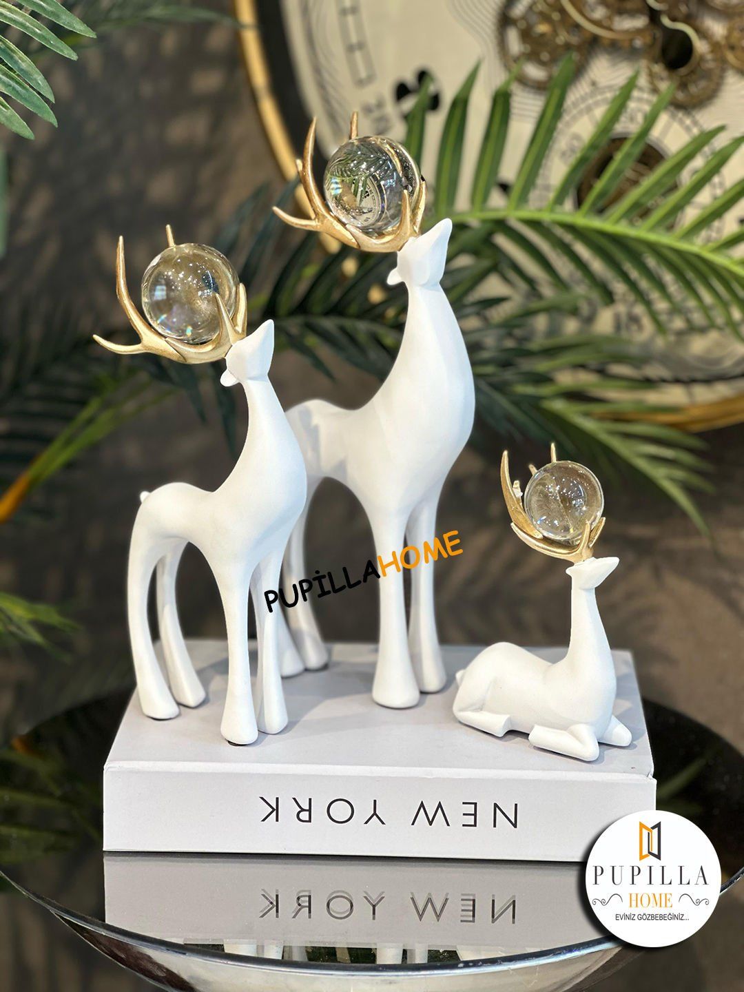 Üçlü Geyik Beyaz