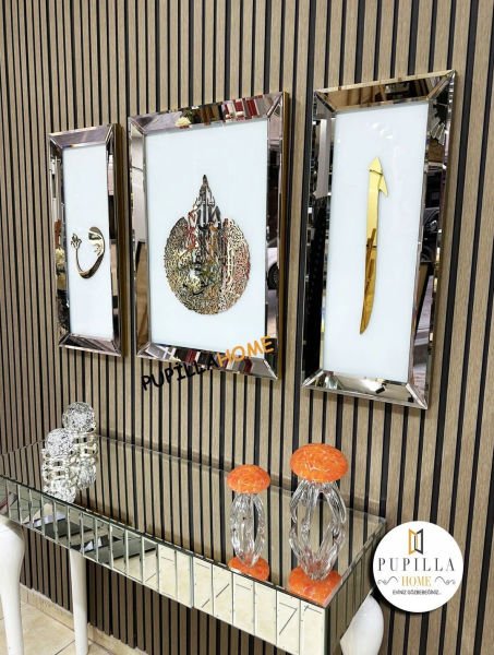 Bronz Renk Ayetel Kürsü Elif Vav Set
