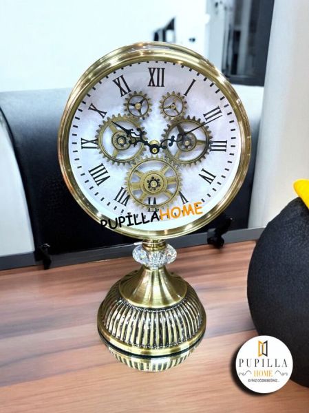 Gold Eskitme Metal Çarklı Saat