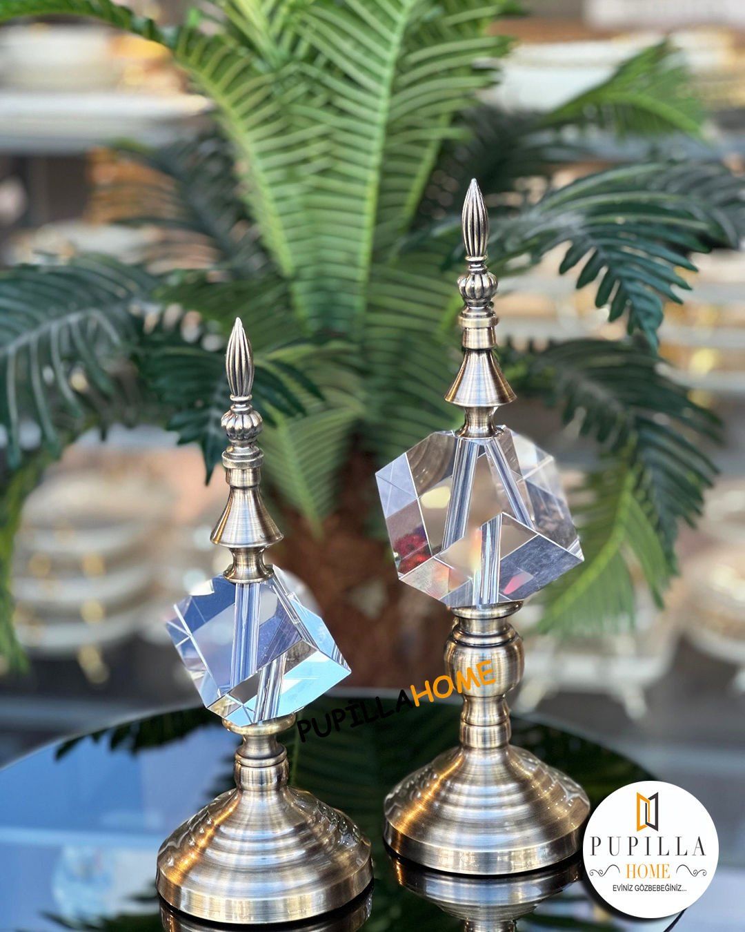 İkili Küp Eskitme Biblo