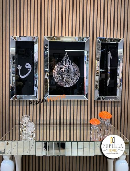 Gümüş Renk Ayetel Kürsü Elif Vav Set