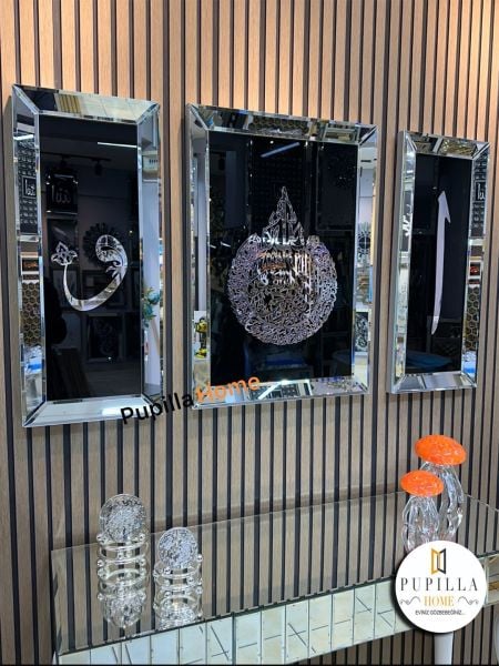 Gümüş Renk Ayetel Kürsü Elif Vav Set