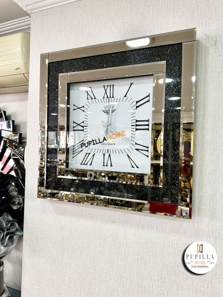 Simli Bronz Renk Aynalı Saat