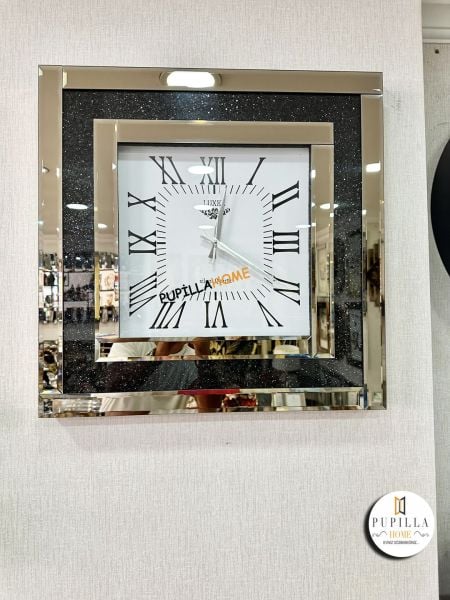 Simli Bronz Renk Aynalı Saat