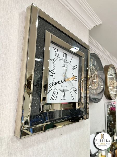 Simli Bronz Renk Aynalı Saat