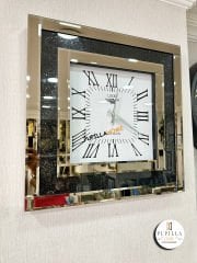 Simli Bronz Renk Aynalı Saat