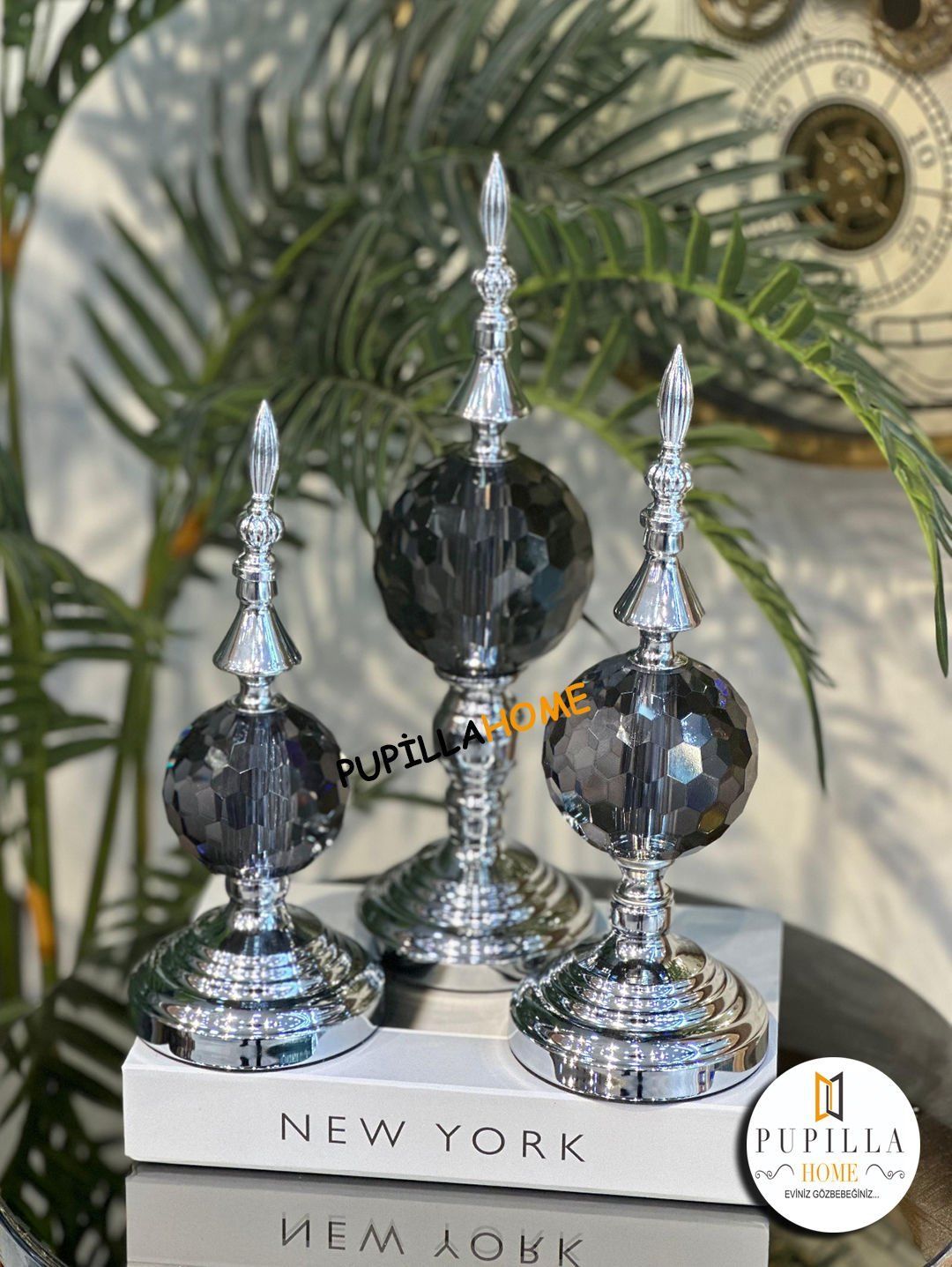 Üçlü Alem Gümüş Biblo