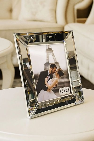 Gümüş AYNALI RESİM ÇERÇEVESİ