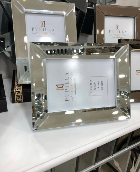 Gümüş AYNALI RESİM ÇERÇEVESİ