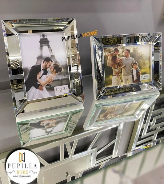 Gümüş AYNALI RESİM ÇERÇEVESİ