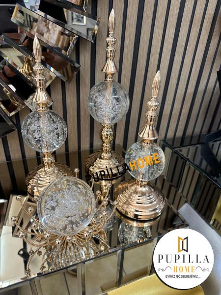 Üçlü kristal cam küre alem ve ahtapot küre 4 lü set