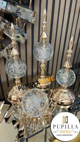 Üçlü kristal cam küre alem ve ahtapot küre 4 lü set