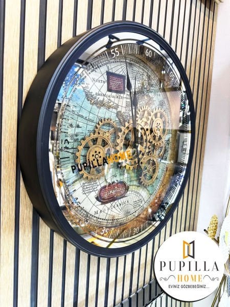 Metal Gövdeli Çarklı Duvar Saati