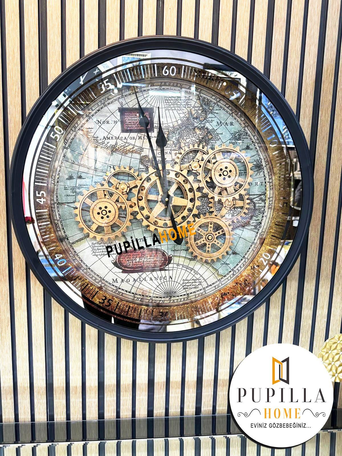 Metal Gövdeli Çarklı Duvar Saati