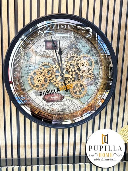 Metal Gövdeli Çarklı Duvar Saati